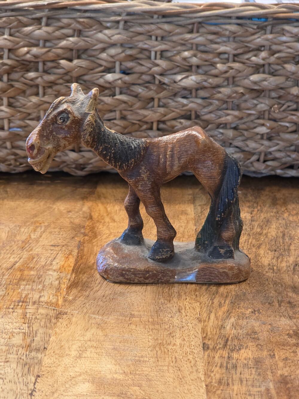 VTG Hungry Horse Figurine Boney Pony Sorrowful Suzy Wood Composite Folk Art READ